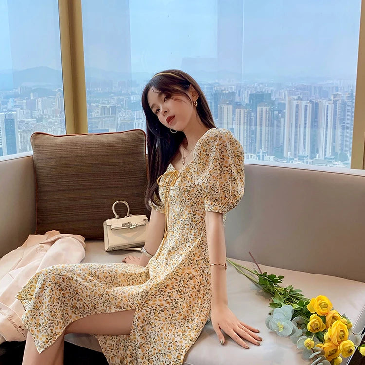 Mishow Vintage Square Collar Floral Mini Dress MX20B1087