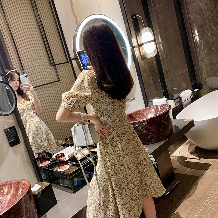 Mishow Vintage Square Collar Floral Mini Dress MX20B1087