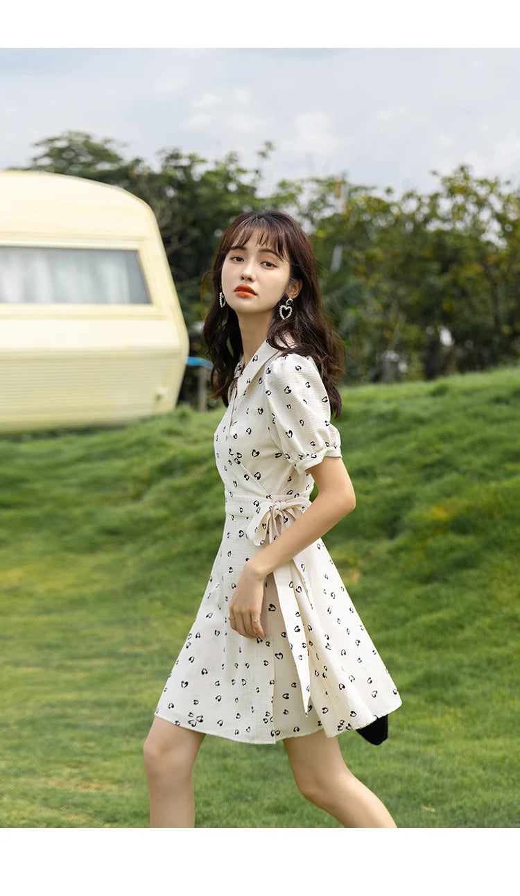 Mishow Red Chiffon V-Neck Floral Midi Dress MXA29L0356