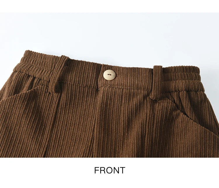 MISHOW Corduroy Pants High Waist Straight Pocket Velvet Inside MXD55K0813