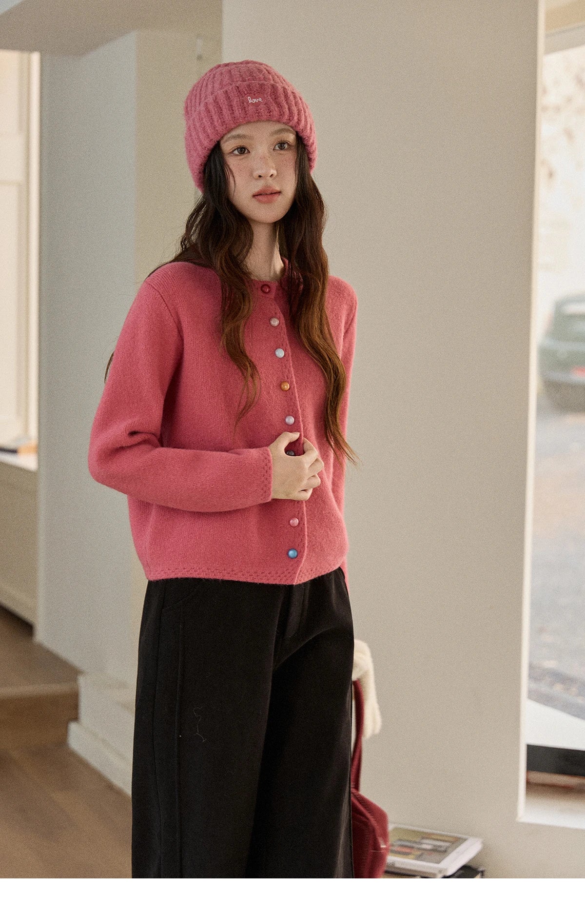 Mishow Rainbow Button Hollow Out Cardigan MXE90Z2796