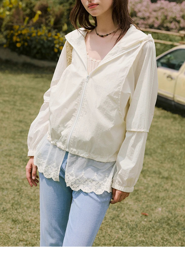 Mishow Hooded Lace Sunscreen Cardigan MXE33W0780