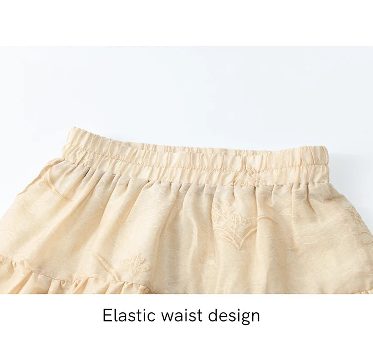 Mishow Iris Embroidery Blouse & Elastic Waist Skirt Set MXE13T0454