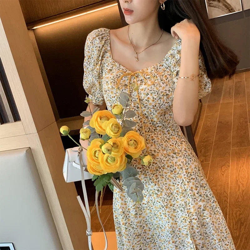 Mishow Vintage Square Collar Floral Mini Dress MX20B1087