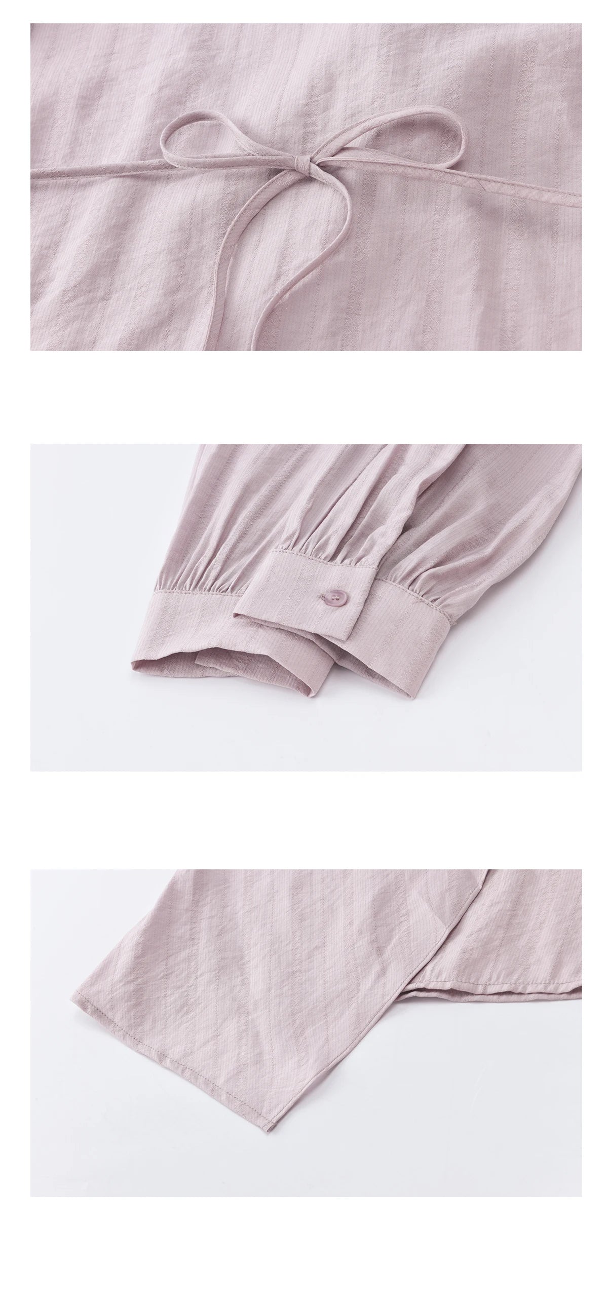 MISHOW Women's Purple Ribbon V-Neck Ruffled Shirt MXF13X2527
