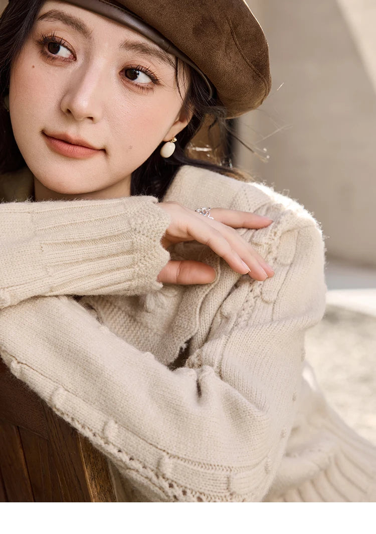 Mishow French Retro Doll Collar Embroidered Sweater MXD35Z0895