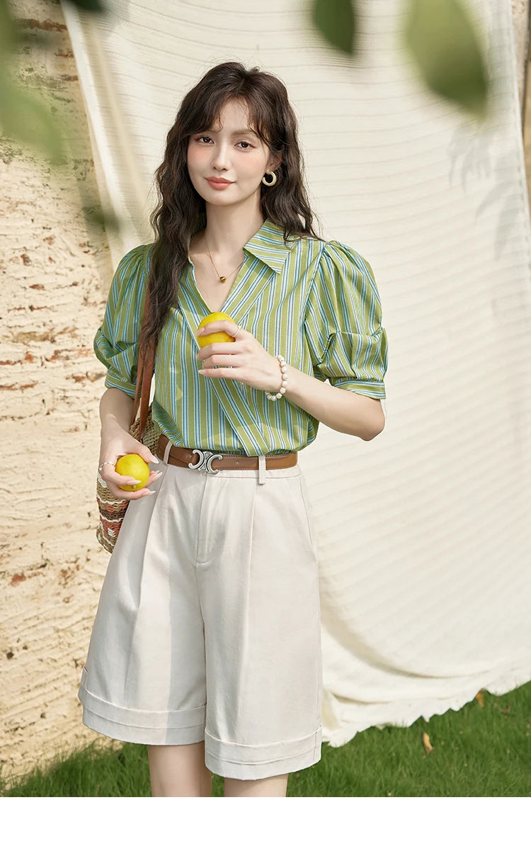 Mishow High Waist Slim A-Line Suit Shorts MXD28K0647
