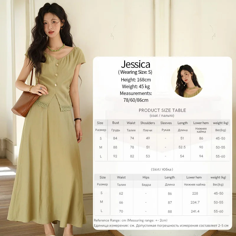 Mishow V-Neck Lace Hollow Top & Pocket A-Line Skirt Set MXE39T0665