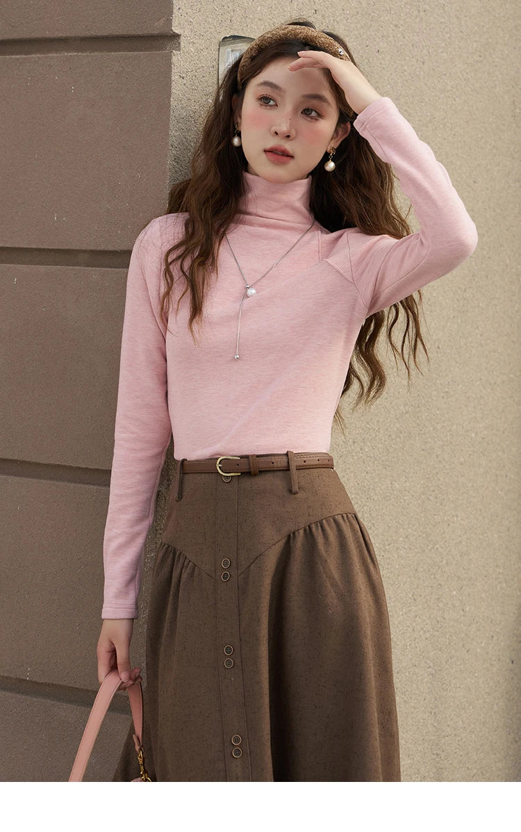 Mishow Mock Neck Bottoming Shirt MXC58Z0290