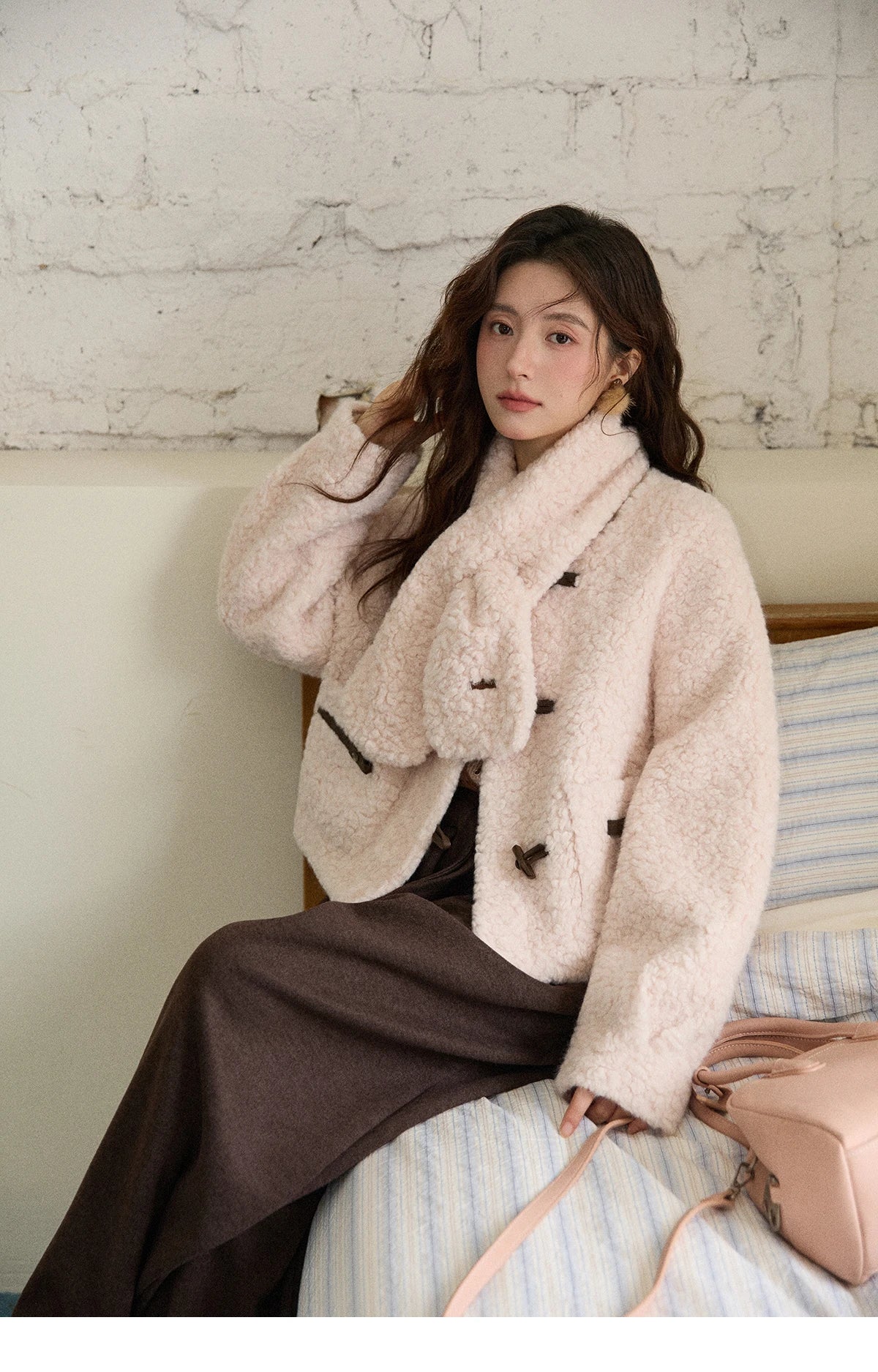 MISHOW French Style Round Neck Jacket Toggle Button Loose MXE87W0988
