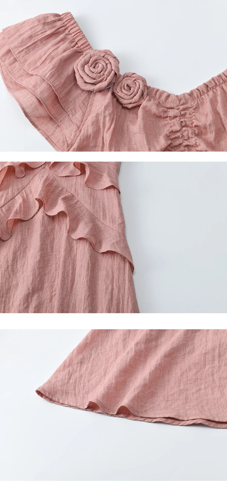 Mishow Flower Flying Sleeve V-Neck Pink Dress MXE34L2243