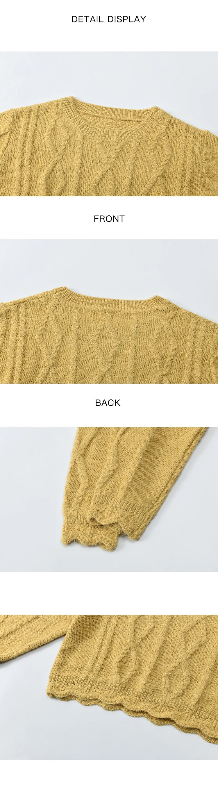 MISHOW Romantic Lace Wave Knit Sweater with Belt MPD42Z0736
