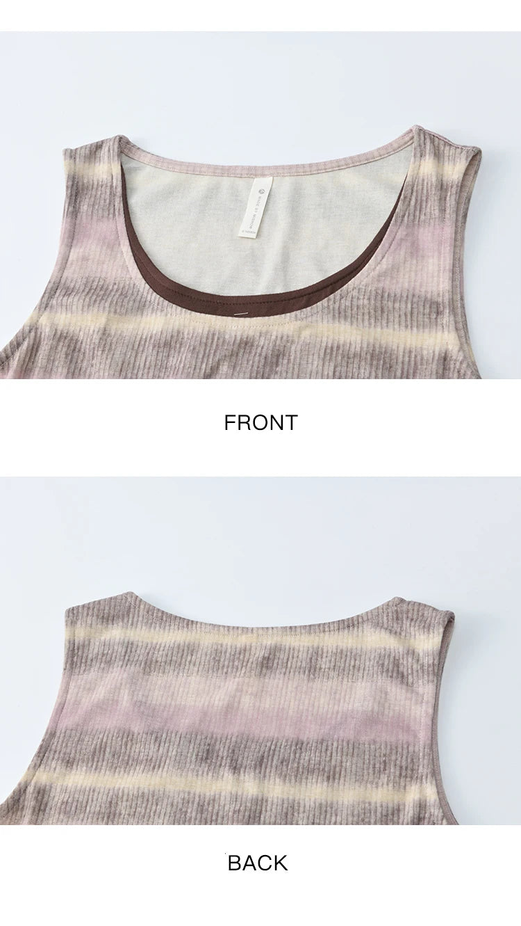 MISHOW Pink Purple Striped Sleeveless A-Line Dress MXE44Z1368