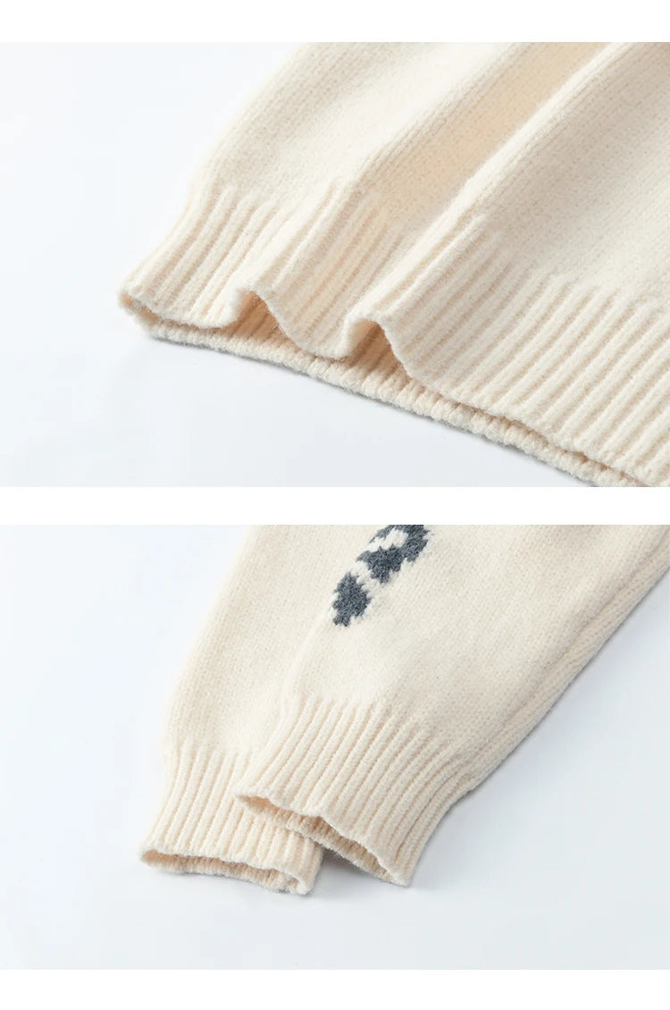 Mishow Soft Lamb Color Clash Spliced Pullover MXD59Z1140