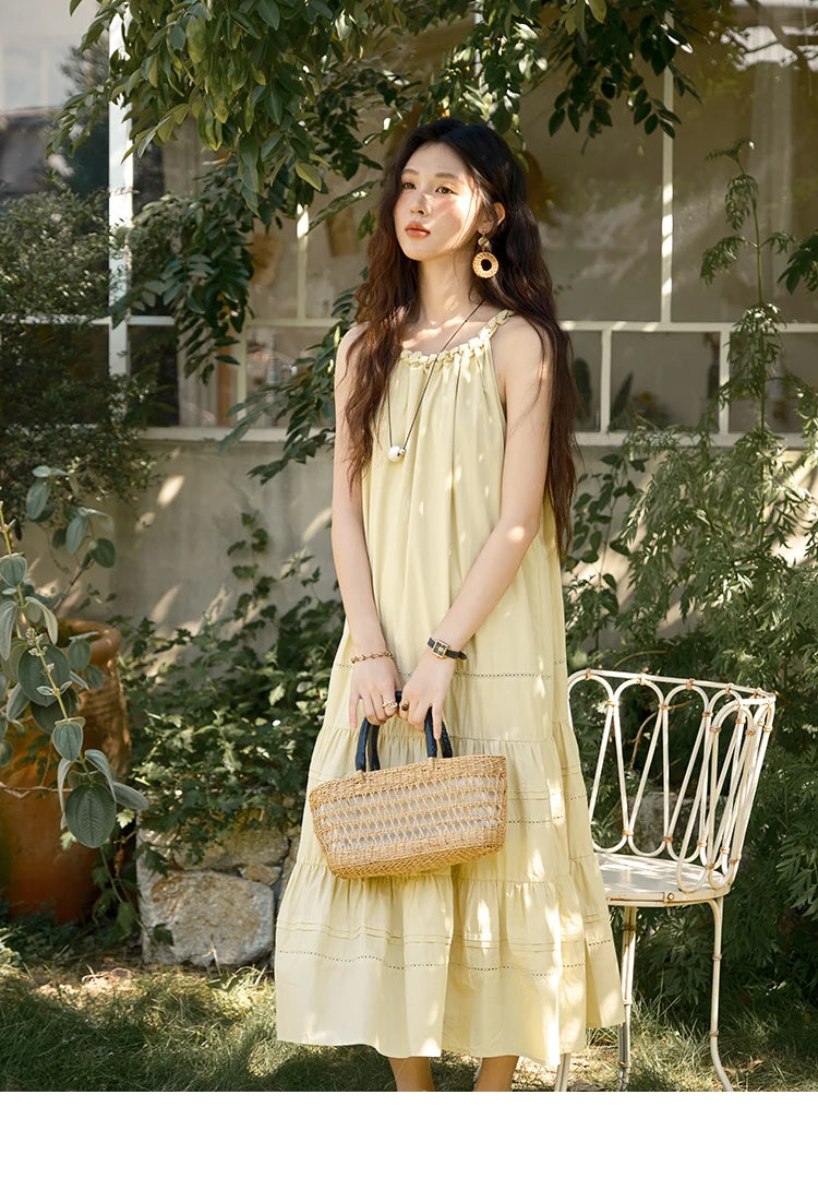 Mishow Twists Neck Strap Hollow Lace-Up Dress MXE39L2383