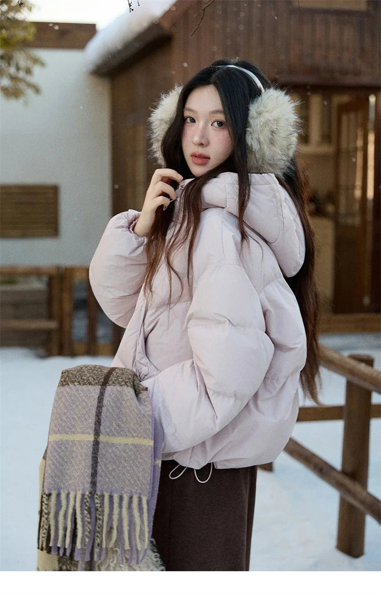Mishow Hooded 90% White Duck Down Short Coat MXE51Y0080