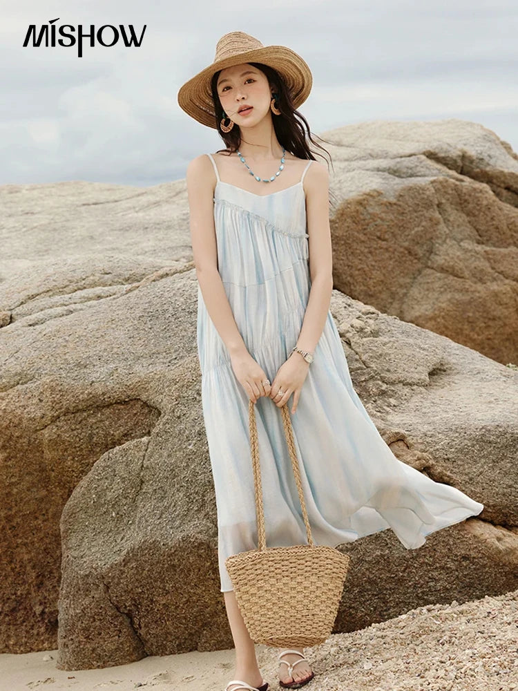 Mishow Tie Dye Sleeveless Seaside Camisole Dress MXE12L2118