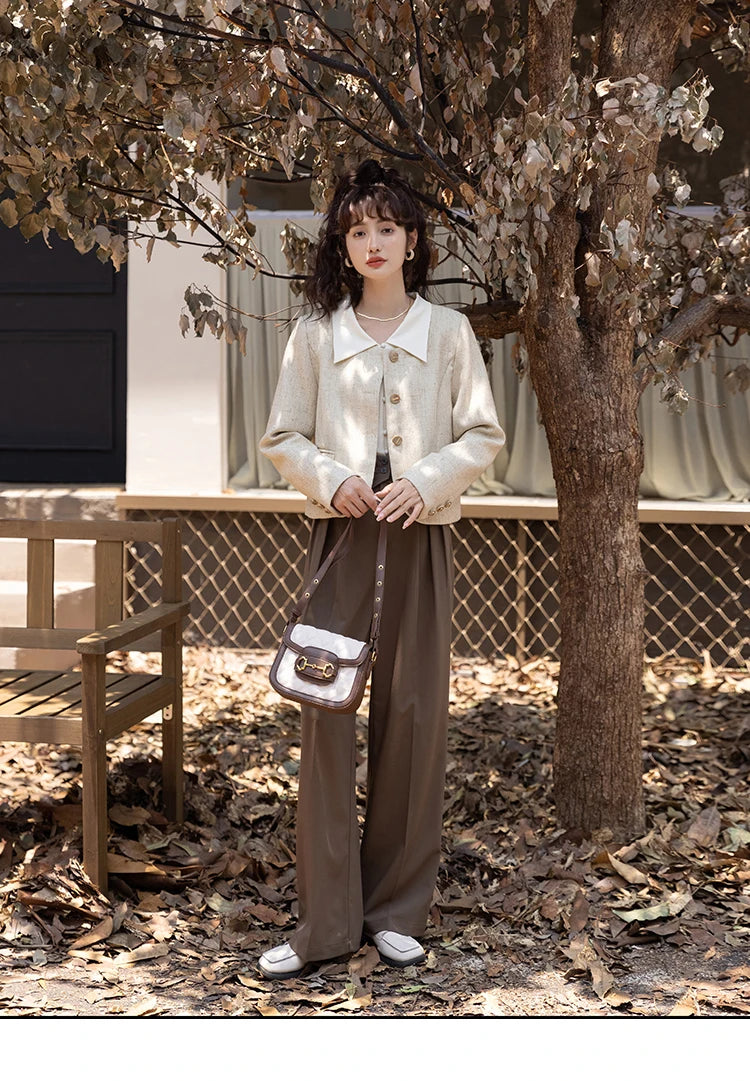MISHOW Vintage French Lantern Sleeve Blouse Turndown Collar MXB32C0508