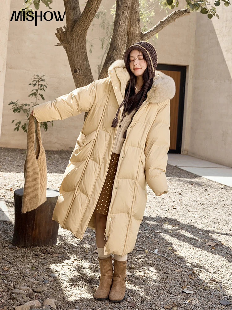 Mishow Hooded Removable Fox Fur Down Coat MXD55Y0052
