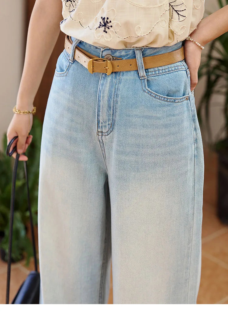 Mishow Denim Blue Lace Straight Leg Jeans MXE35K0947