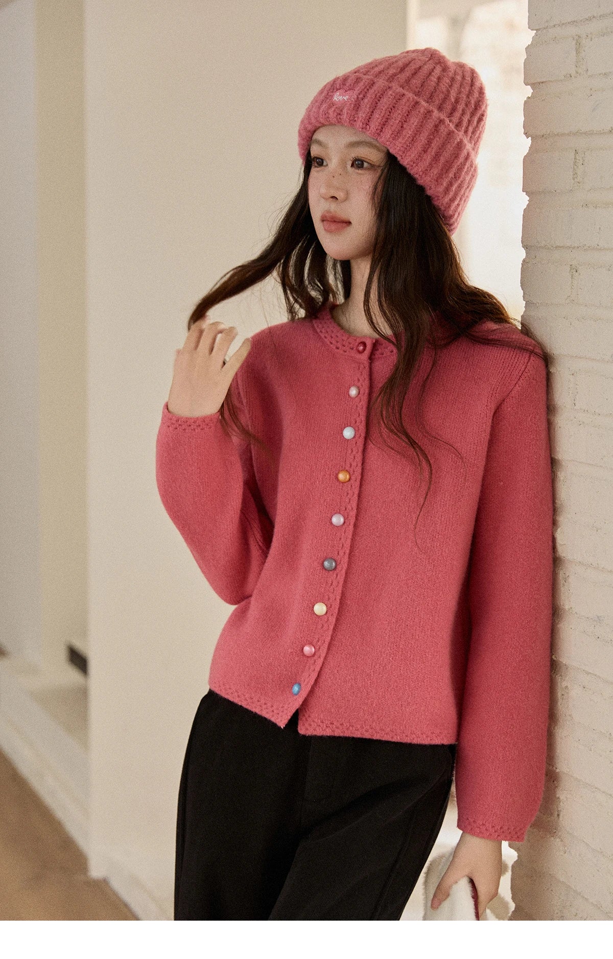 Mishow Rainbow Button Hollow Out Cardigan MXE90Z2796
