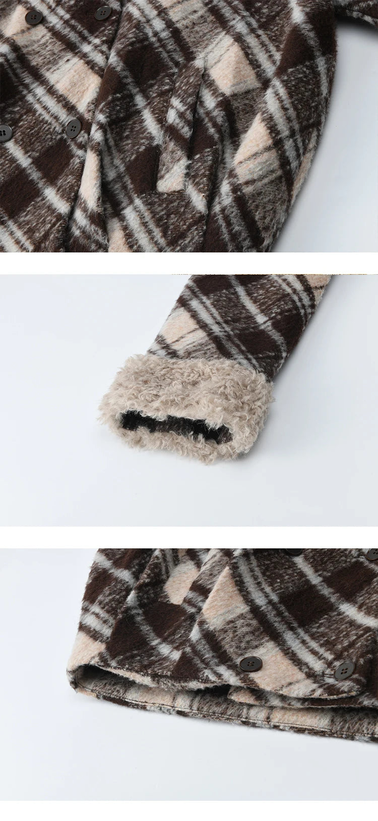 Mishow Retro Plaid Turn-Down Collar Wool Blend Jacket MXE89W0904