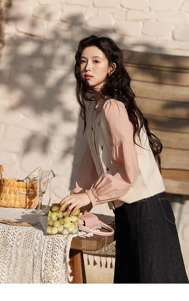 Mishow 3D Flower Embroidered Knitted Vest MXE11Z1077