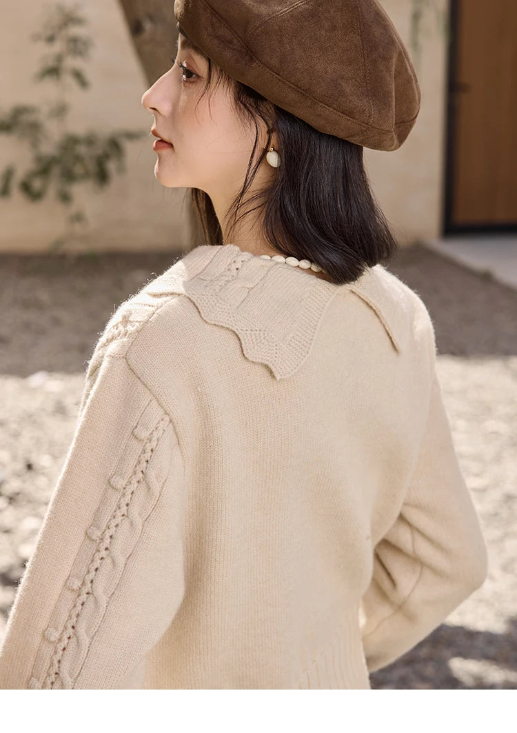 Mishow French Retro Doll Collar Embroidered Sweater MXD35Z0895
