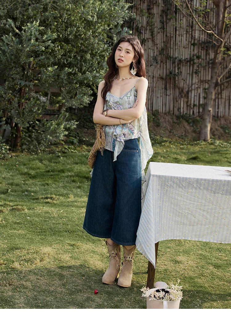Mishow Plaid Ruffled Layer Chiffon Camisole MXE33X1803