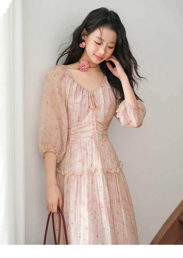 Mishow Korean Floral Convertible Off Shoulder Dress MXE41L2479