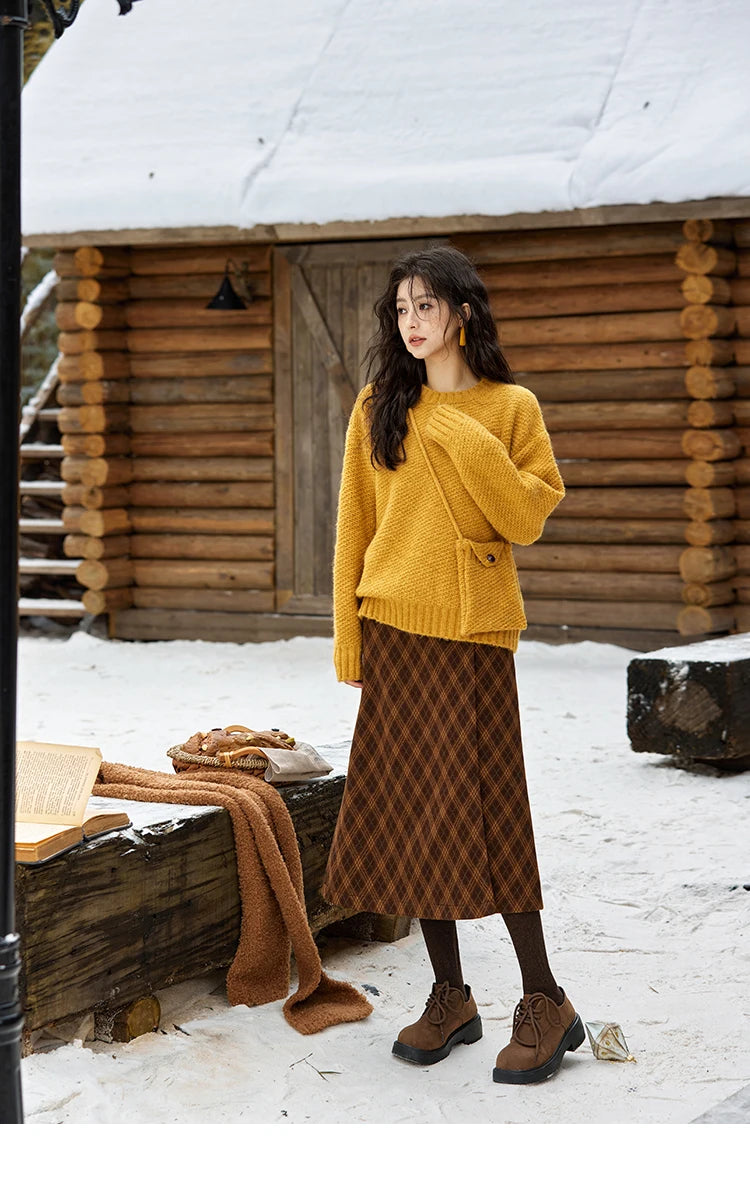 Mishow Oversized Sweater with Matching Bag MXD57Z1083
