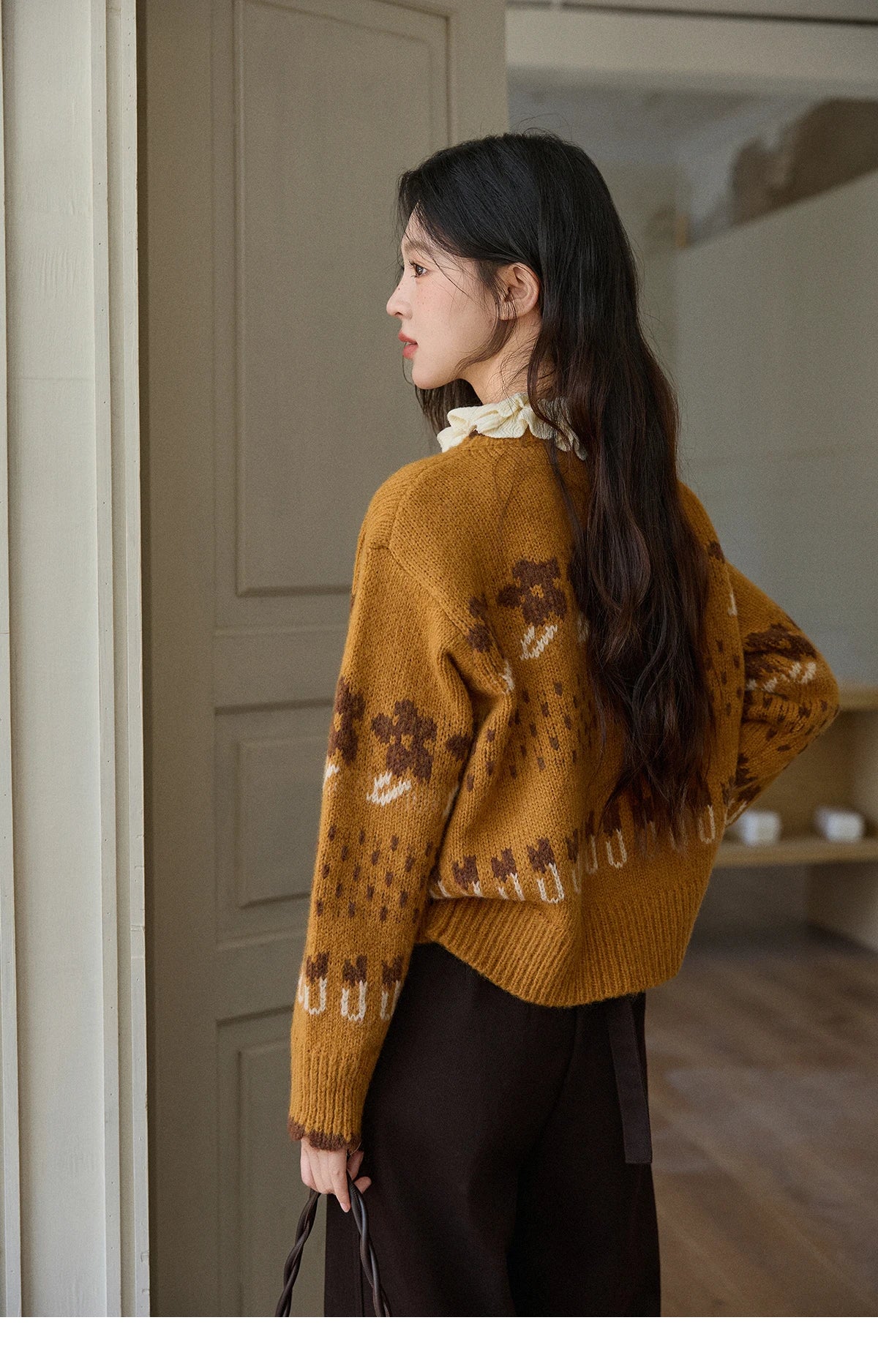 Mishow Turtleneck Fuzzy Cardigan Coat MXE87Z2699