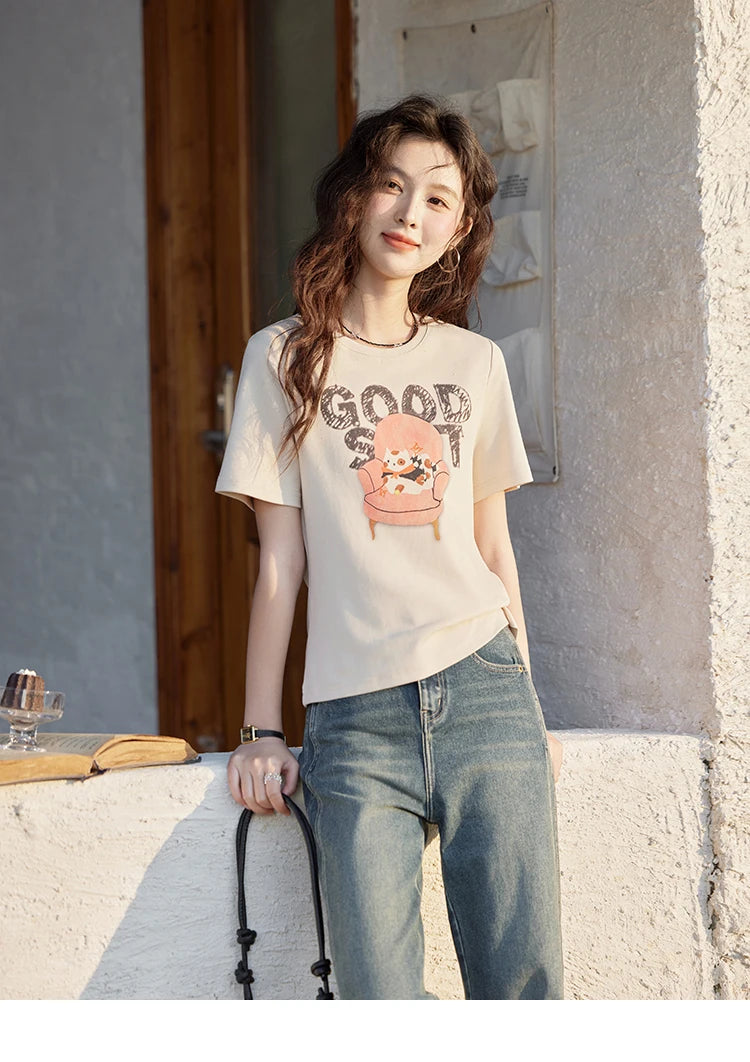MISHOW Printed Round Neck Soft Cotton Tee MXE13T0461