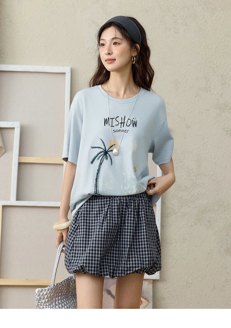 Mishow Coconut Tree Print Holiday Tee MXE31T0516