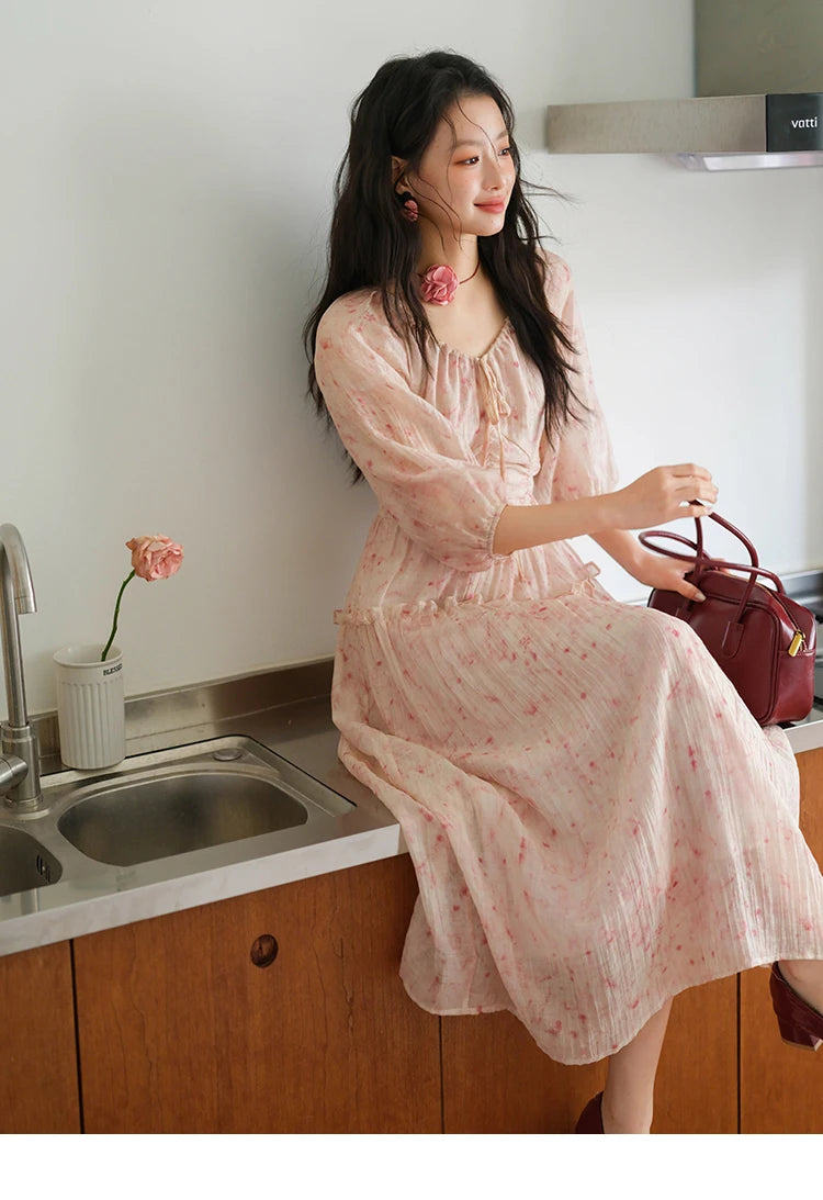 Mishow Korean Floral Convertible Off Shoulder Dress MXE41L2479