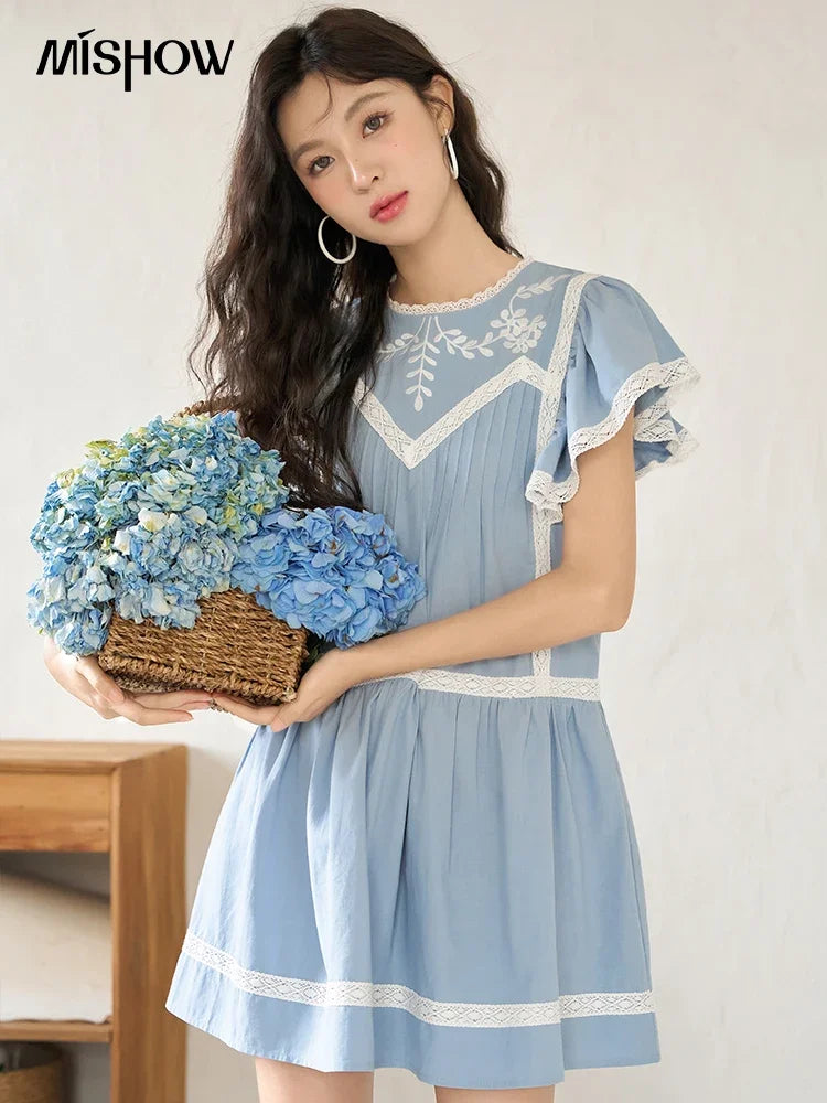 Mishow Lace Embroidery Flying Sleeve Dress MXC39L1562