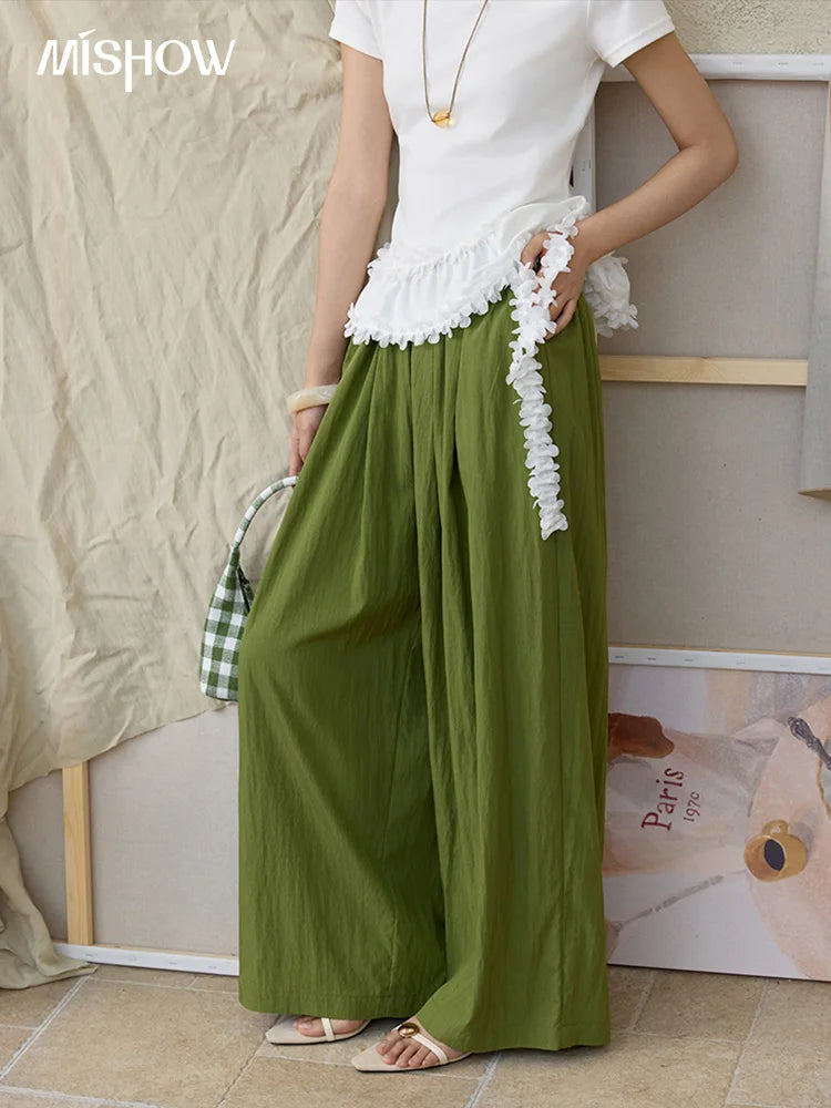MISHOW High Waist Elastic Wide Leg Pants Slimming MXE31K0920