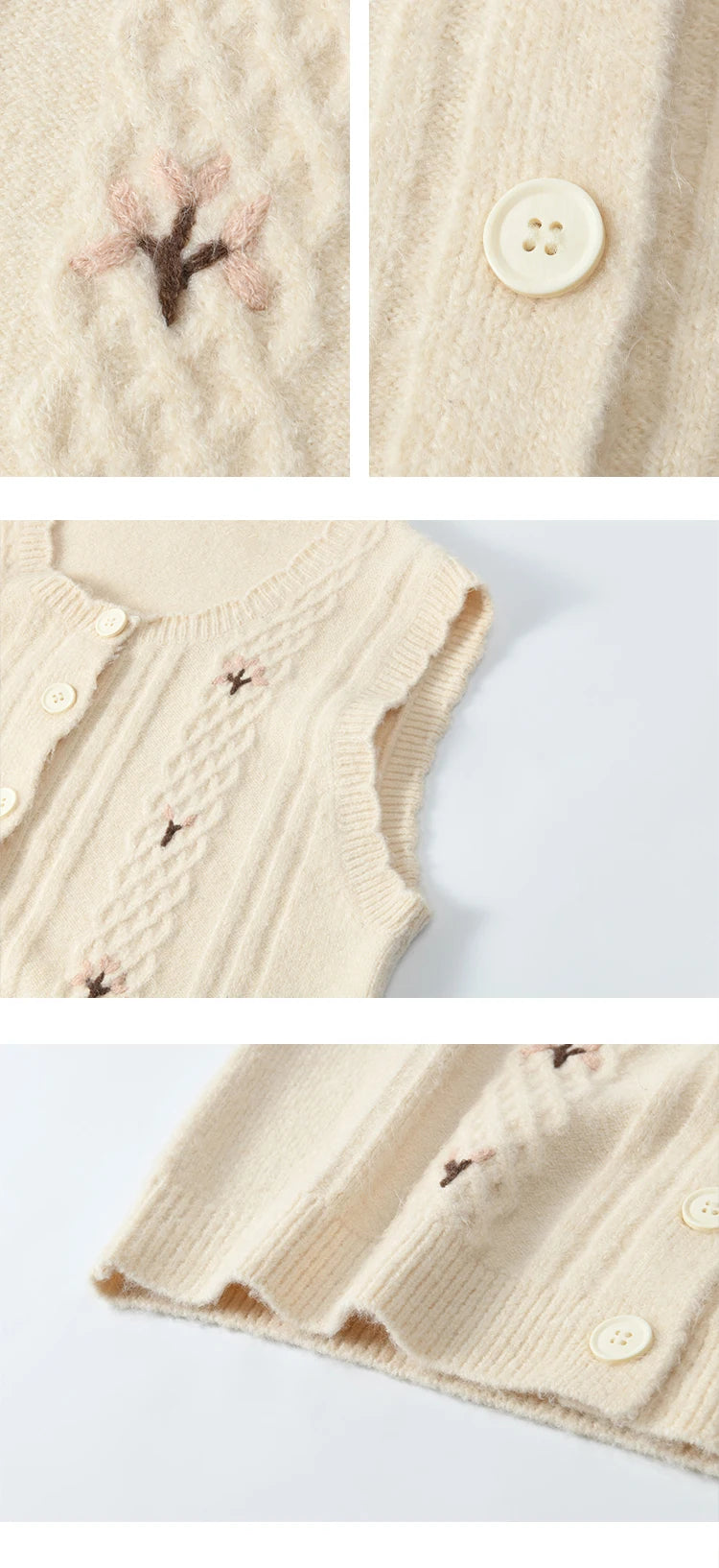 Mishow 3D Flower Embroidered Knitted Vest MXE11Z1077