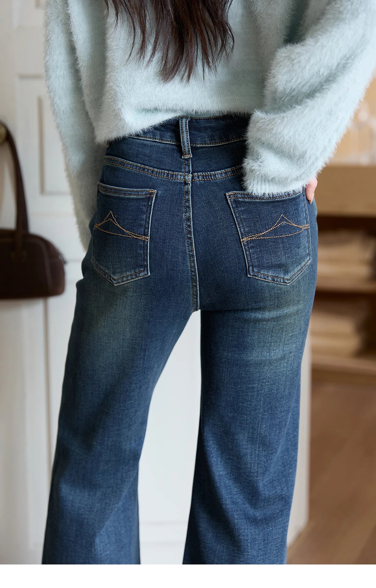 Mishow Denim Blue Flared High Waist Jeans MXE51K1092