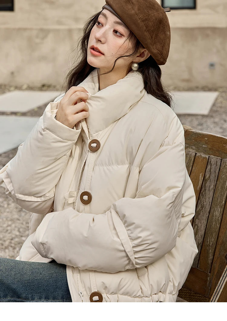 Mishow Minimalist Zipper Short Down Jacket MXD42Y0047