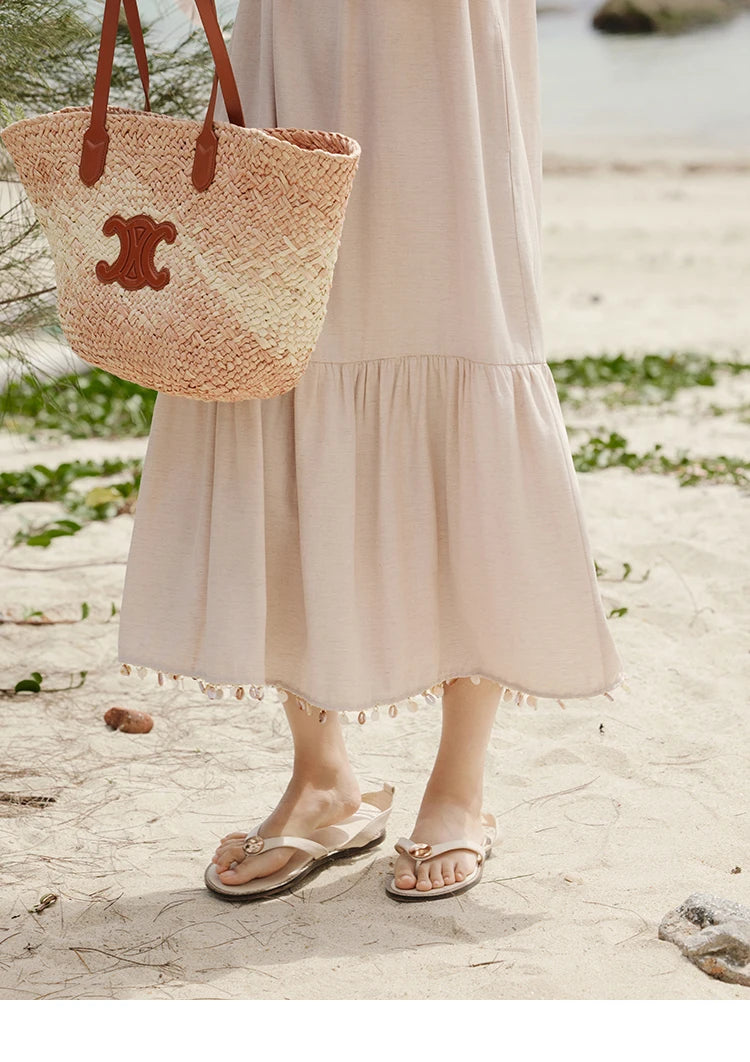 Mishow Lotus Pink Shell Ribbon Camisole Dress MXE33L2156