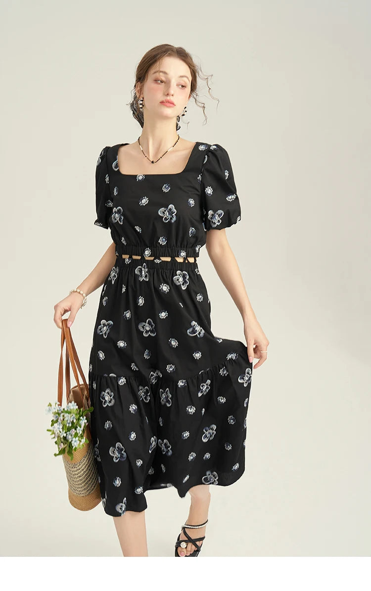 Mishow High Waist Floral Print A-Line Skirt MPD21B0398