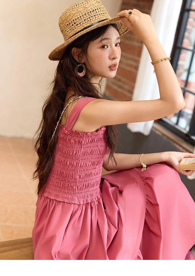 Mishow Square Collar Pocket High Waist Dress MXE36L2319