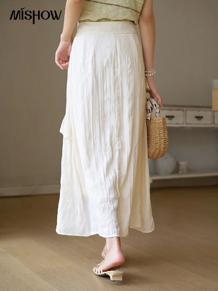 MISHOW Lace Edge Skirt Ruffle High Waist A-Line Cake MXD30B0385