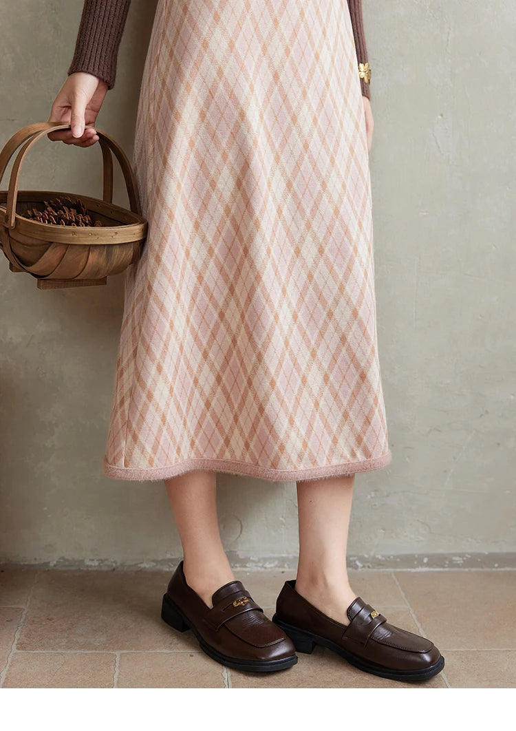 Mishow French Knitted Cardigan & Plaid Camisole Dress Set MXD43L2012