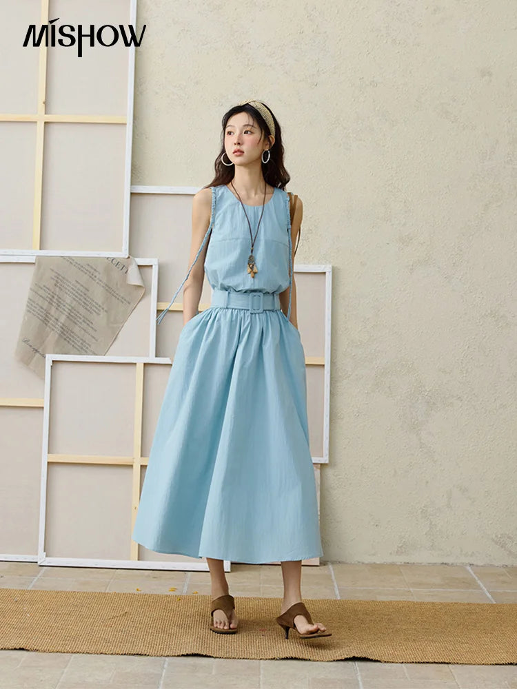 Mishow Hand Woven Fried Dough Twists Waist Belt Dress MXE34L2223