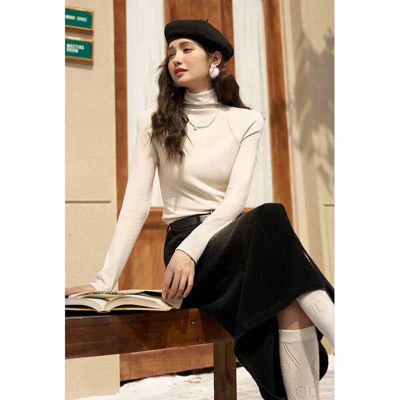 Mishow Mock Neck Bottoming Shirt MXC58Z0290