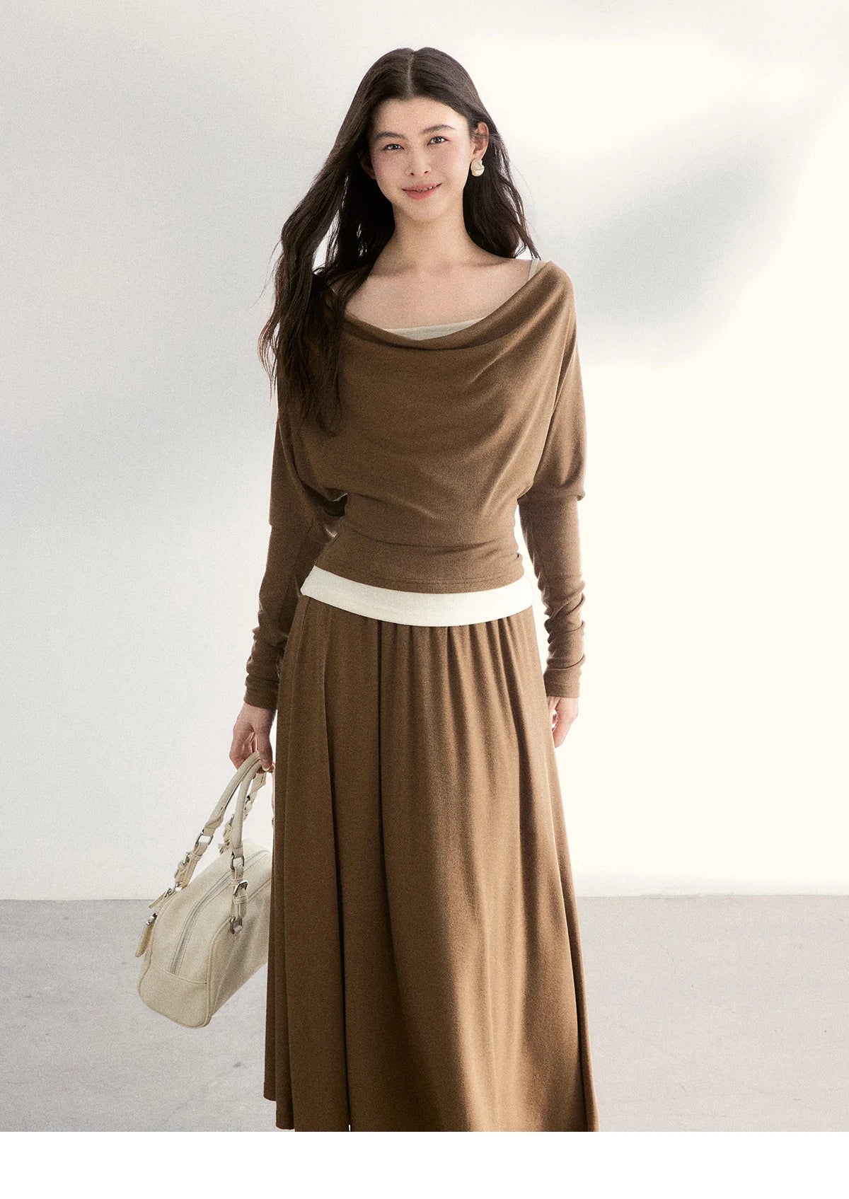 Mishow Draped Neck Top & Camisole Two-Piece Set MXF11T1458