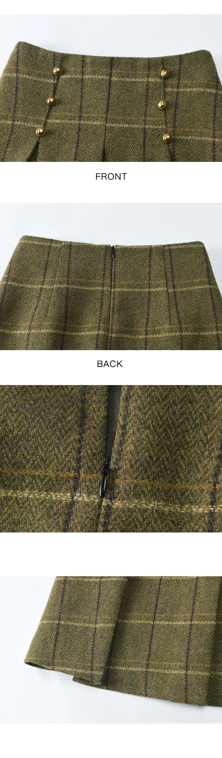 Mishow Retro Plaid Doll Collar Tweed Jacket & Pleated Skirt Set MXD48W0469