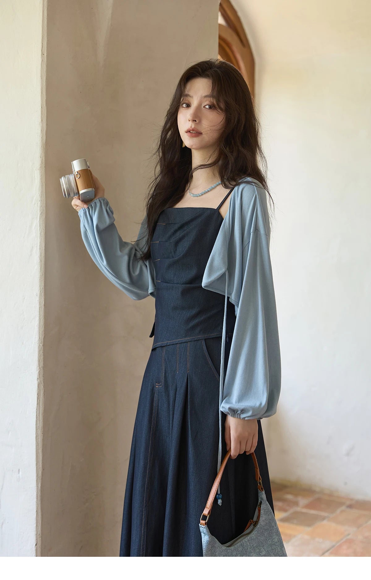 Mishow Imitation Denim Square Collar Camisole Dress (Separately) MXE41T0693